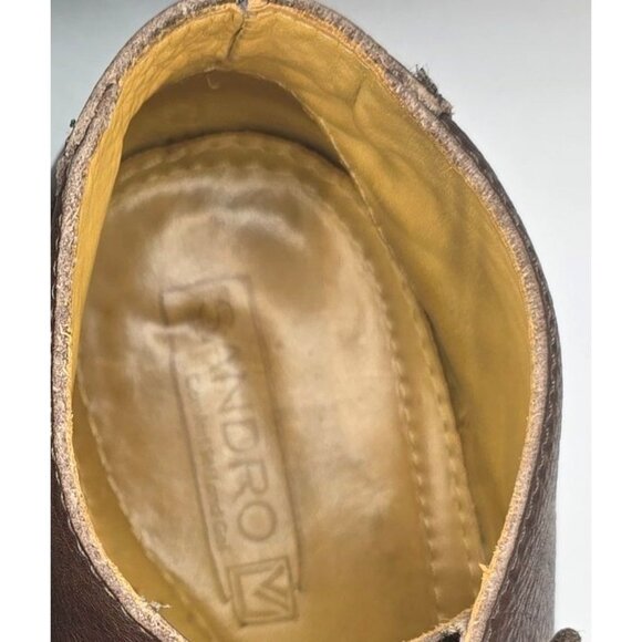 Sandro Men's Comfort Soft Gel Brown Leather Boots Size 10D - Picture 5 of 9